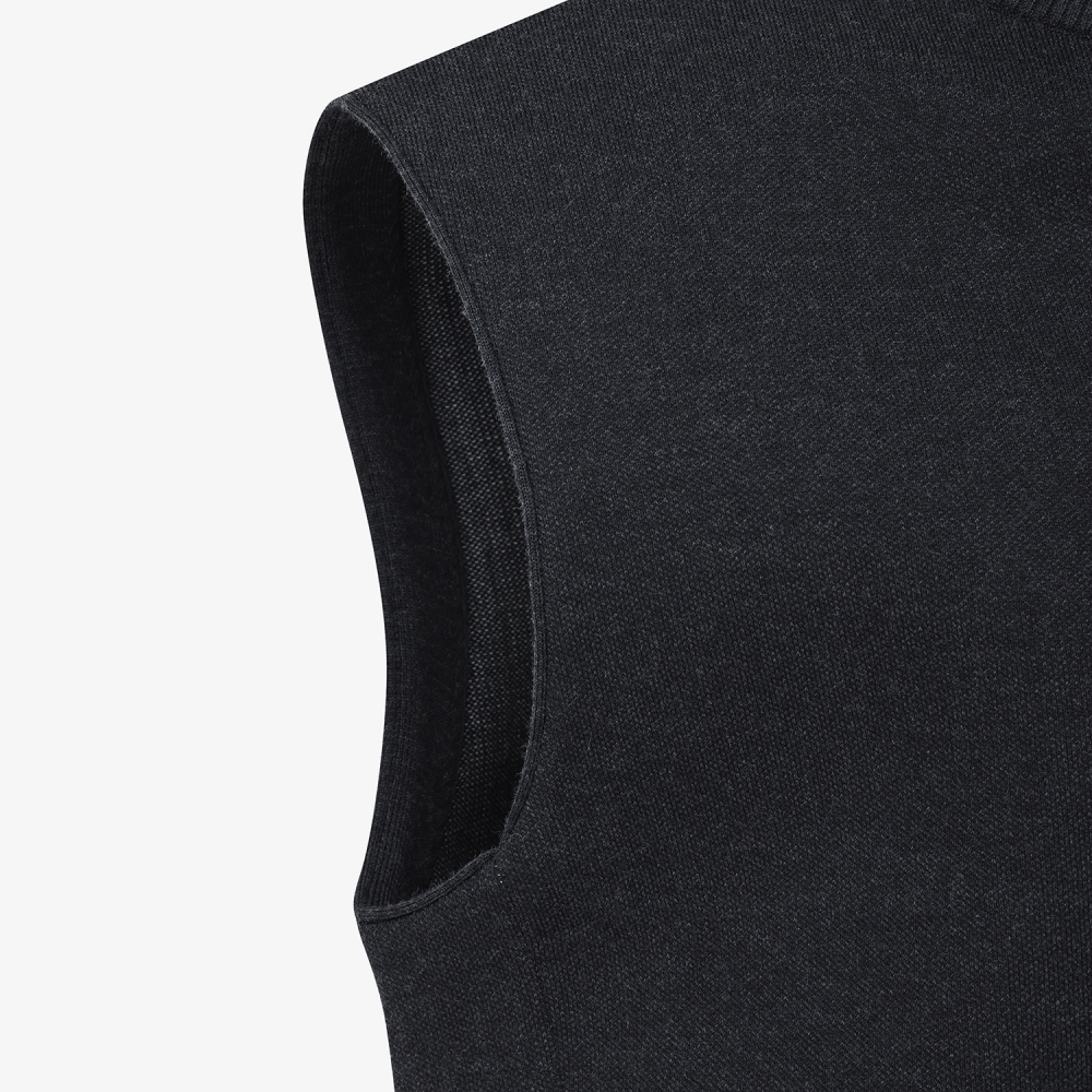 사우스케이프 남성 남해 헤리티지 집업 니트 베스트_다크 그레이