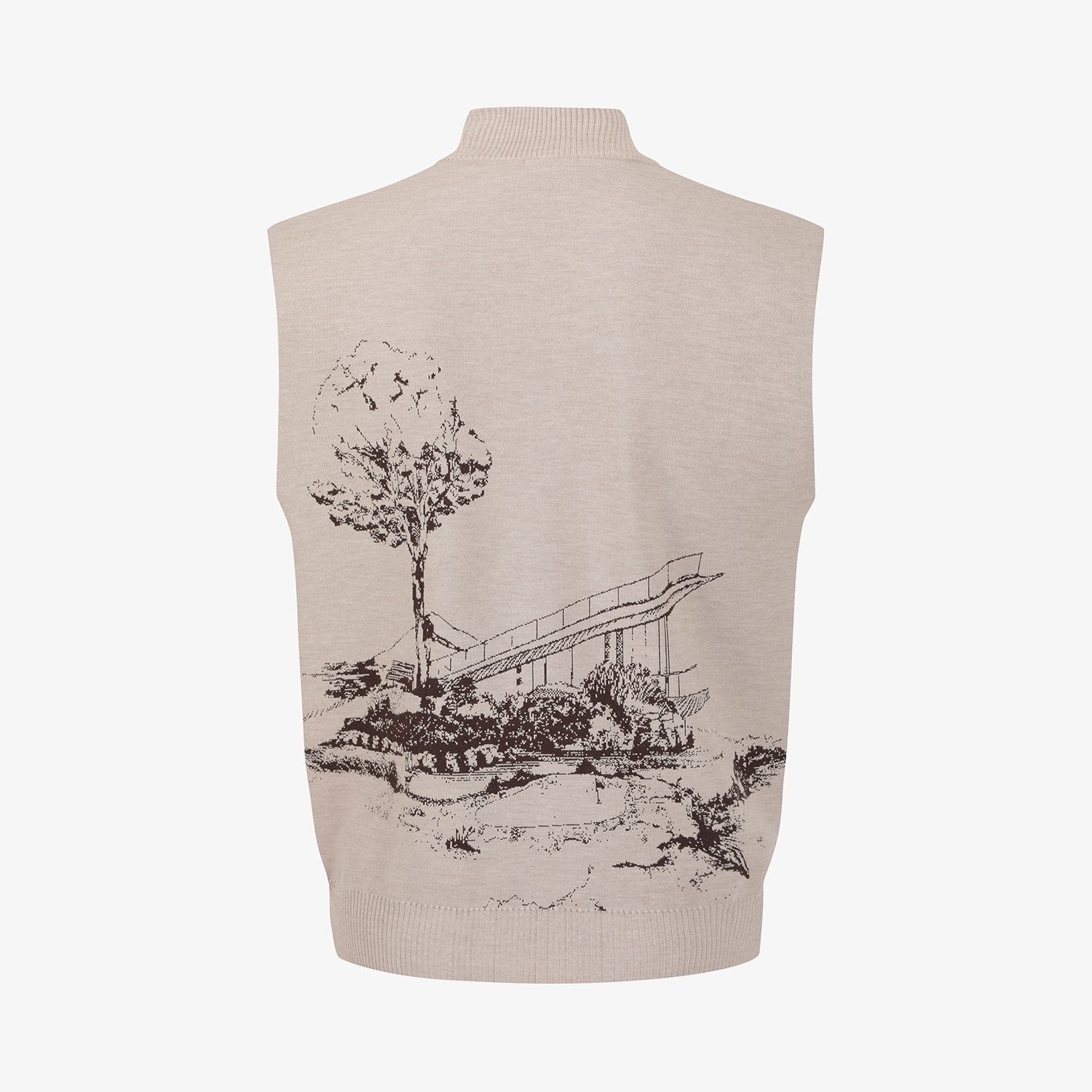 사우스케이프 남성 남해 헤리티지 집업 니트 베스트_라이트 베이지