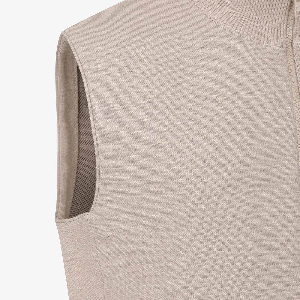 사우스케이프 남성 남해 헤리티지 집업 니트 베스트_라이트 베이지