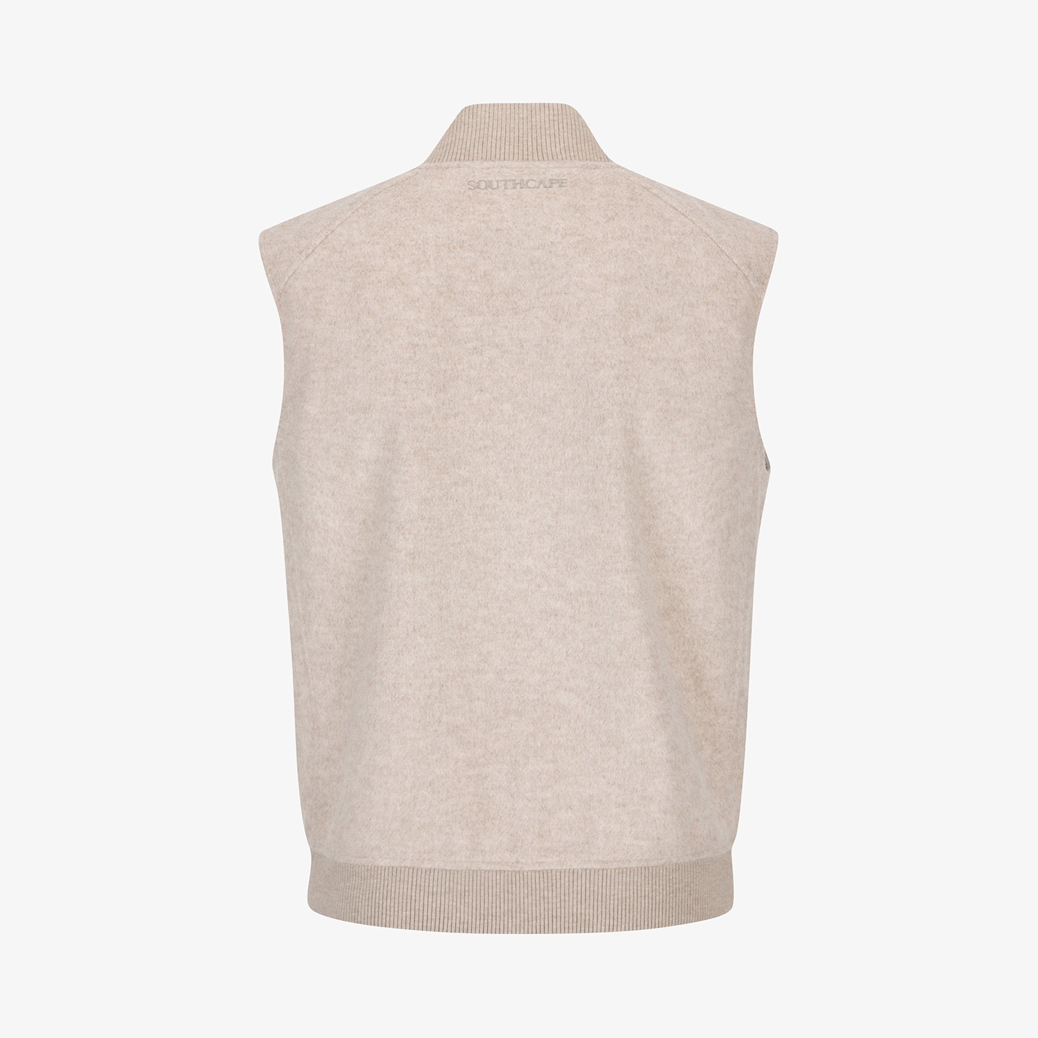 남성 사우스크로스 울 하이넥 집업 베스트_베이지
