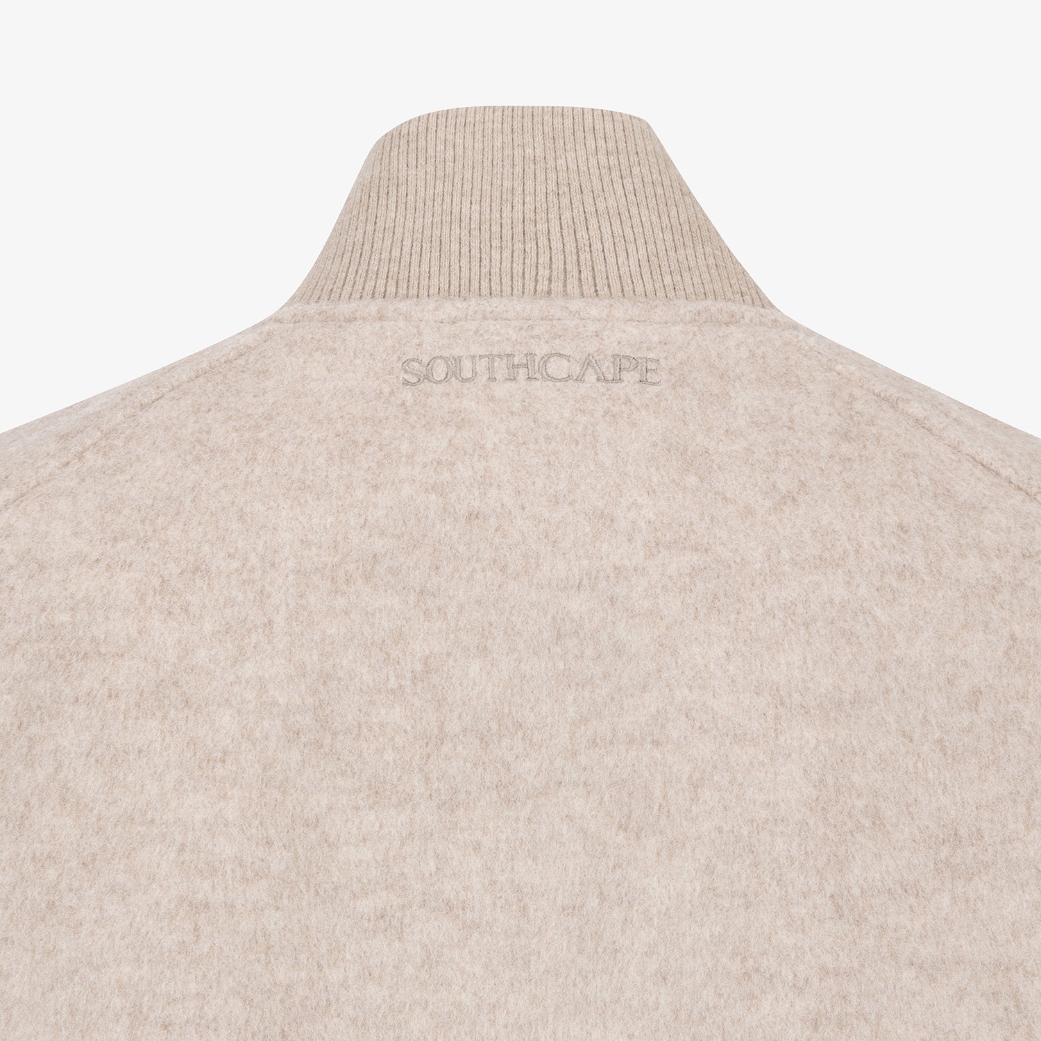 남성 사우스크로스 울 하이넥 집업 베스트_베이지