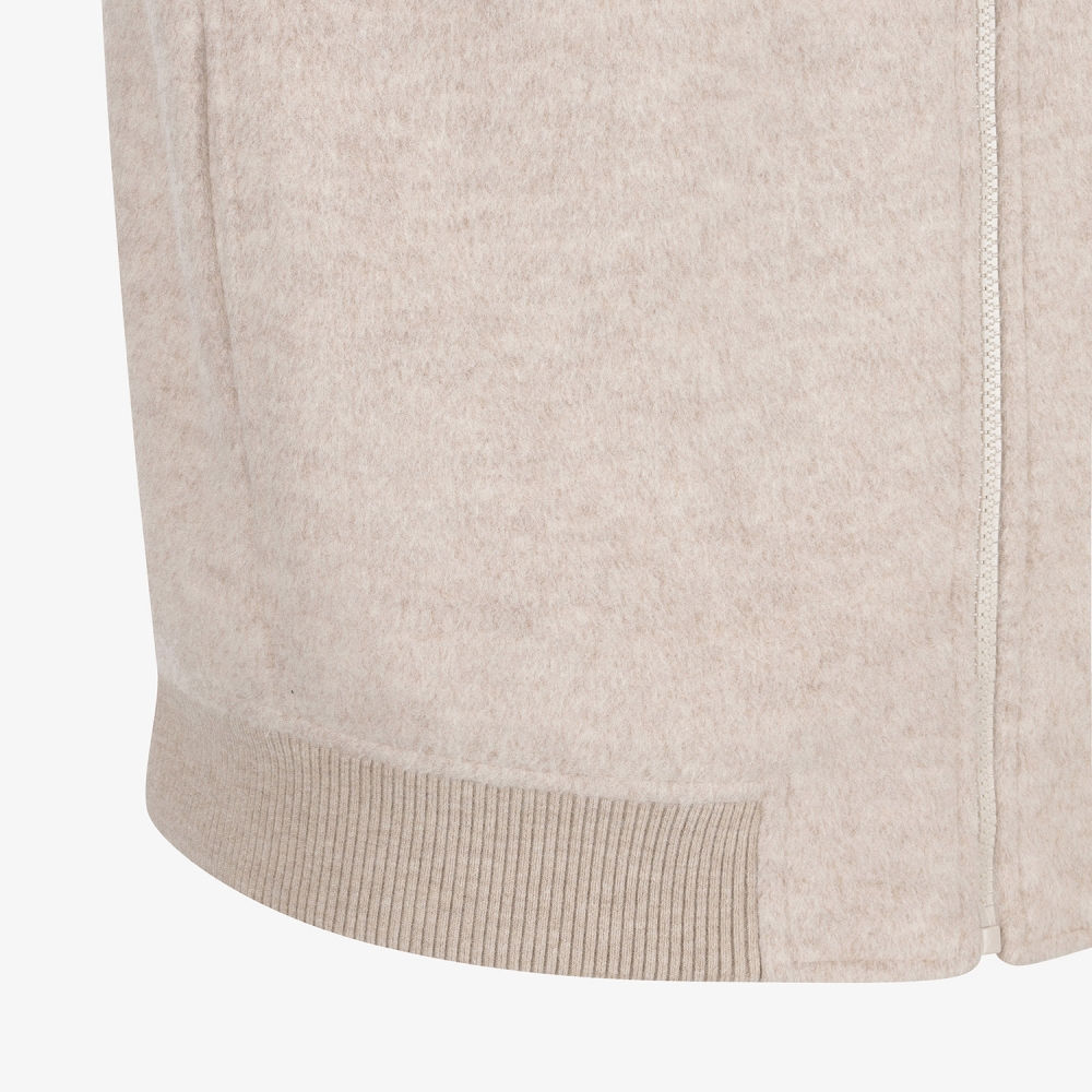 남성 사우스크로스 울 하이넥 집업 베스트_베이지