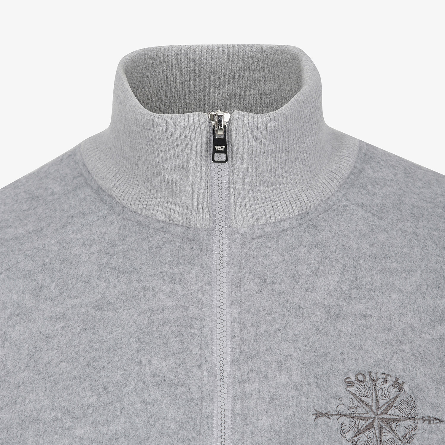 남성 사우스크로스 울 하이넥 집업 베스트_멜란지 그레이