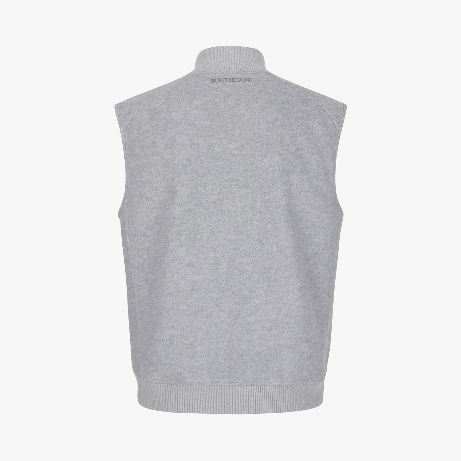 남성 사우스크로스 울 하이넥 집업 베스트_멜란지 그레이