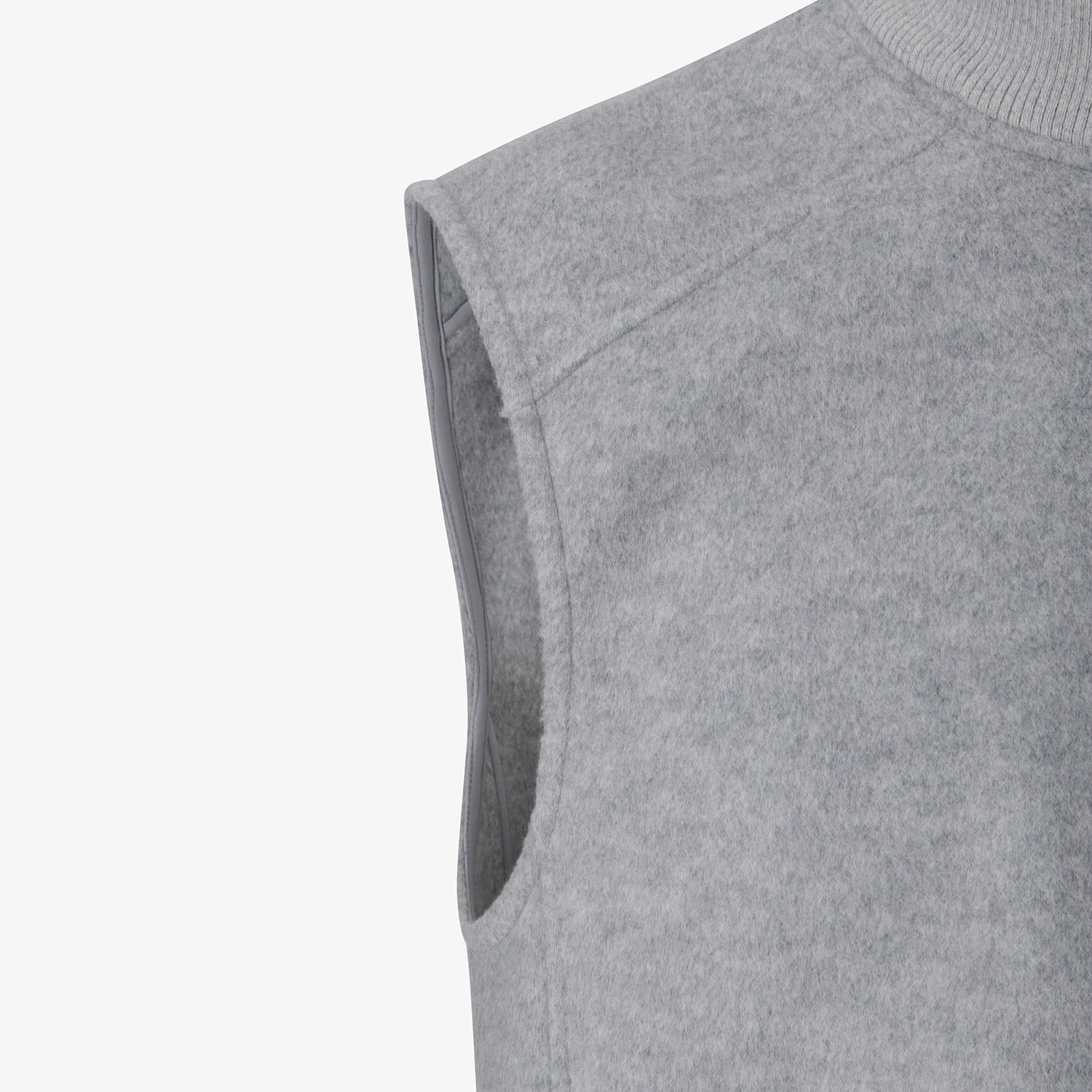 남성 사우스크로스 울 하이넥 집업 베스트_멜란지 그레이