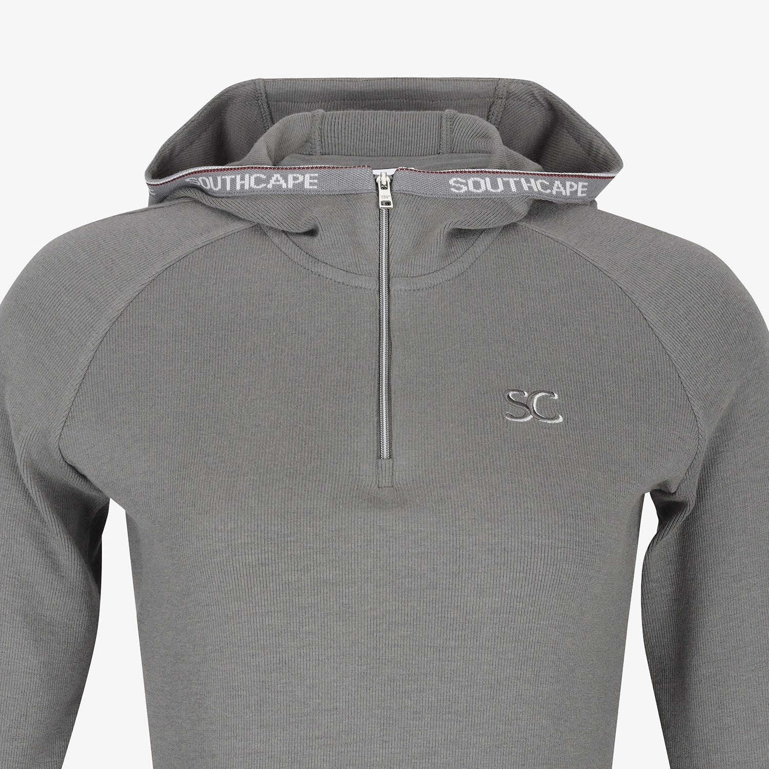 사우스케이프 여성 후드 하프집 베이스레이어_그레이