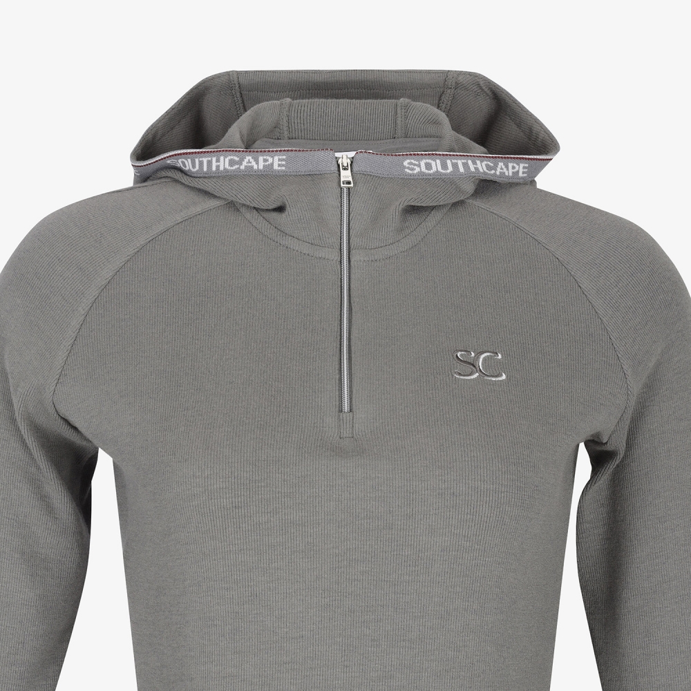 사우스케이프 여성 후드 하프집 베이스레이어_그레이