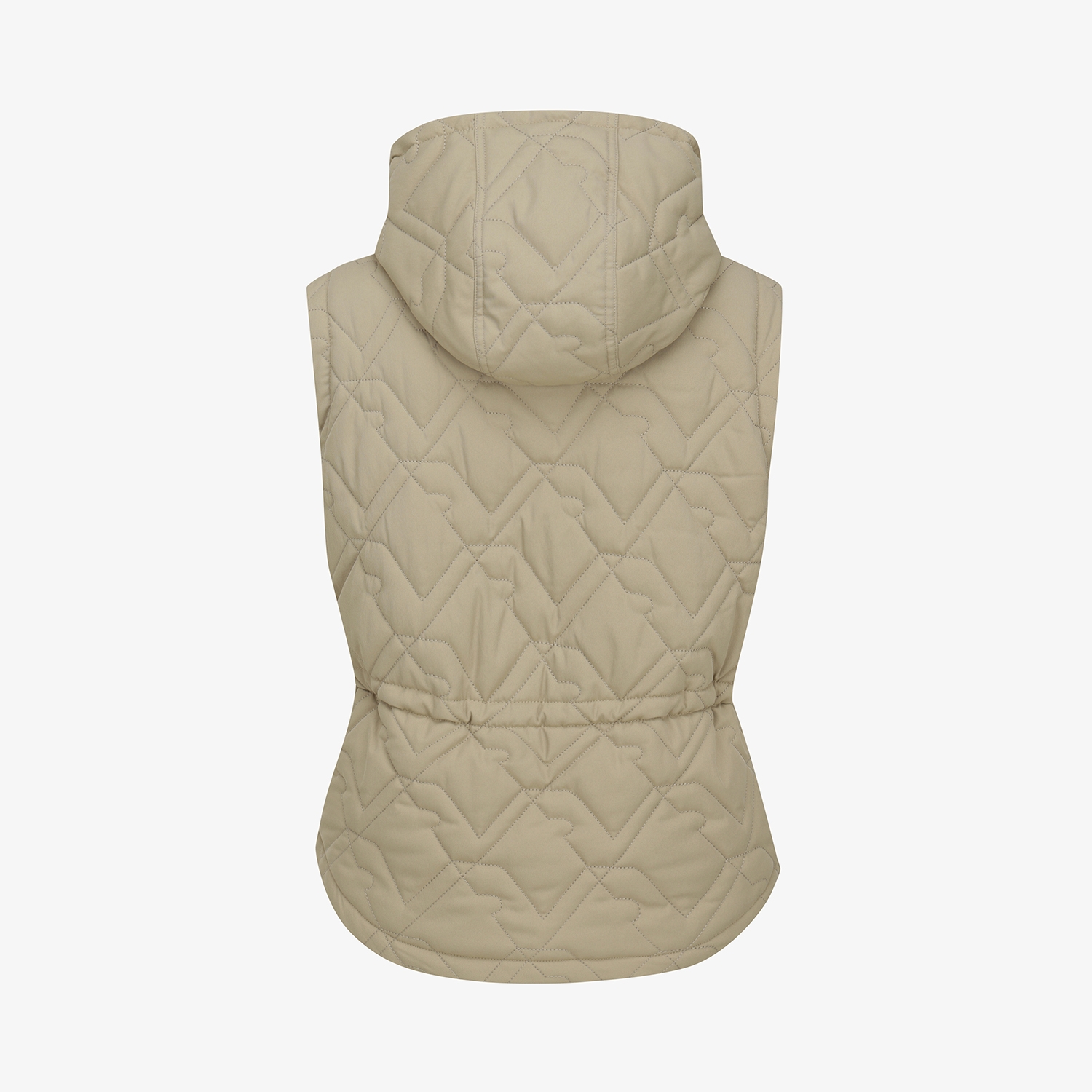 사우스케이프 여성 볼란테 퀼팅 패딩 후드 베스트_카키 베이지