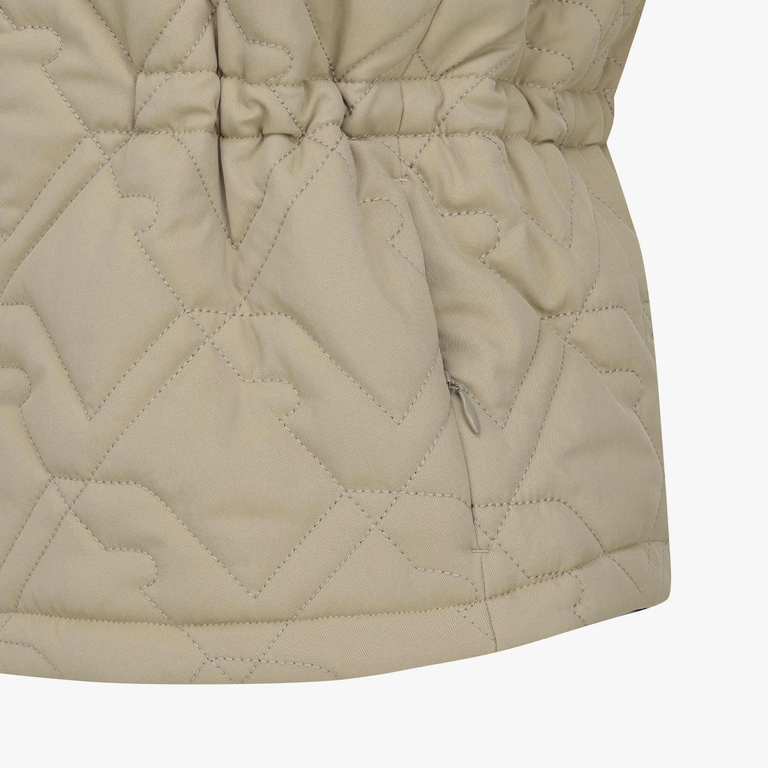 사우스케이프 여성 볼란테 퀼팅 패딩 후드 베스트_카키 베이지