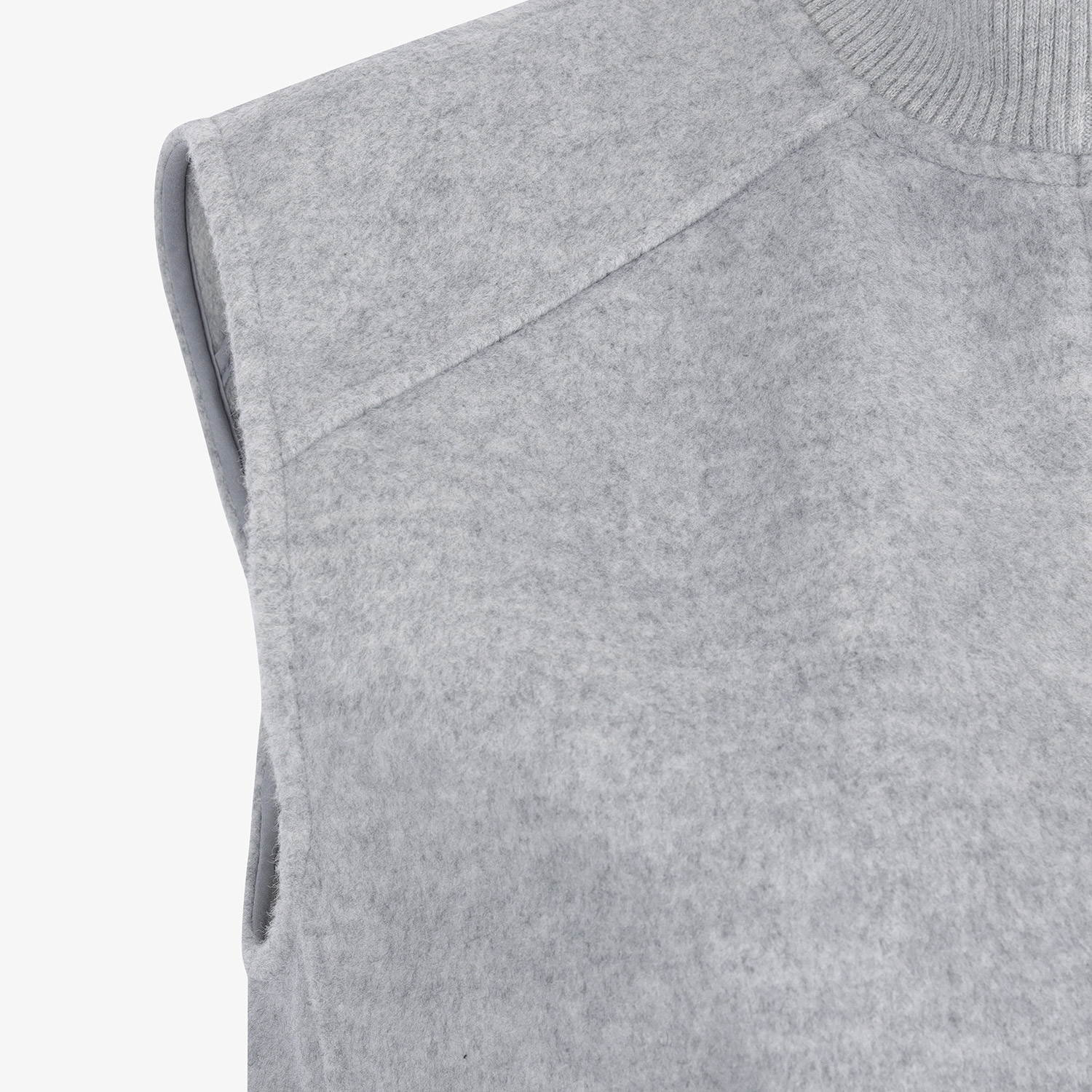 여성 사우스크로스 울 하이넥 집업 베스트_멜란지 그레이