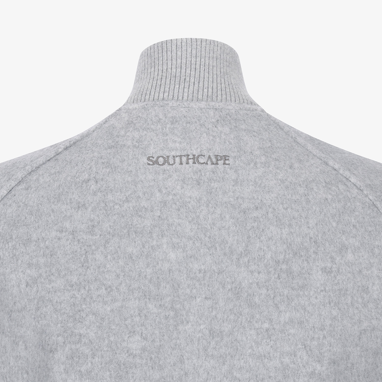 여성 사우스크로스 울 하이넥 집업 베스트_멜란지 그레이