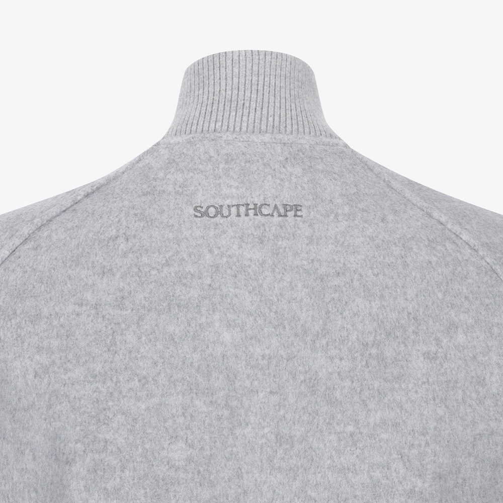 여성 사우스크로스 울 하이넥 집업 베스트_멜란지 그레이