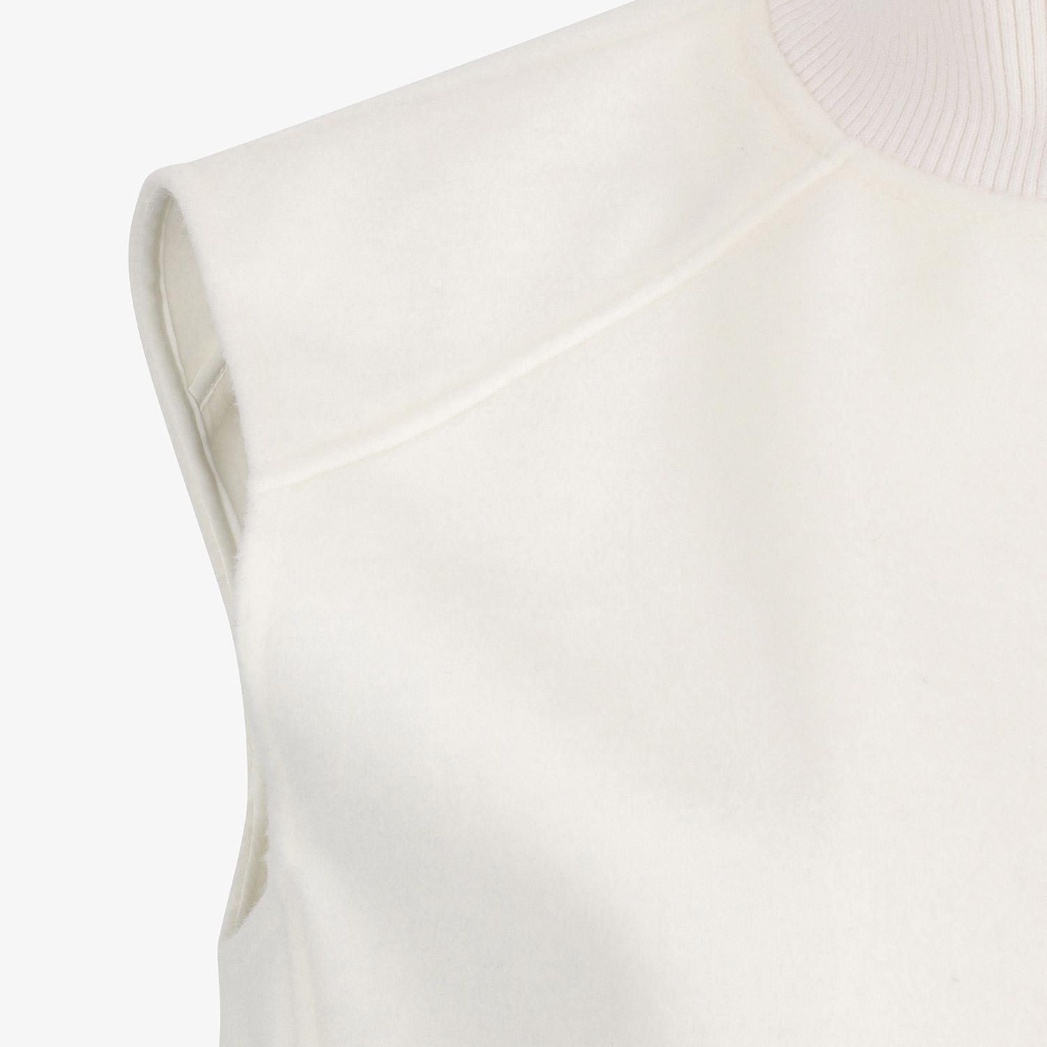 여성 사우스크로스 울 하이넥 집업 베스트_화이트