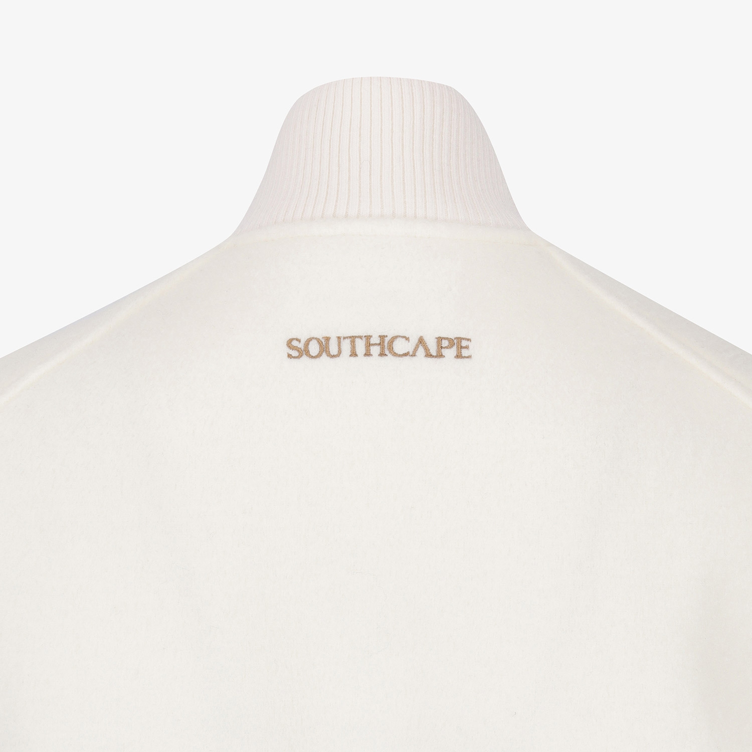 여성 사우스크로스 울 하이넥 집업 베스트_화이트