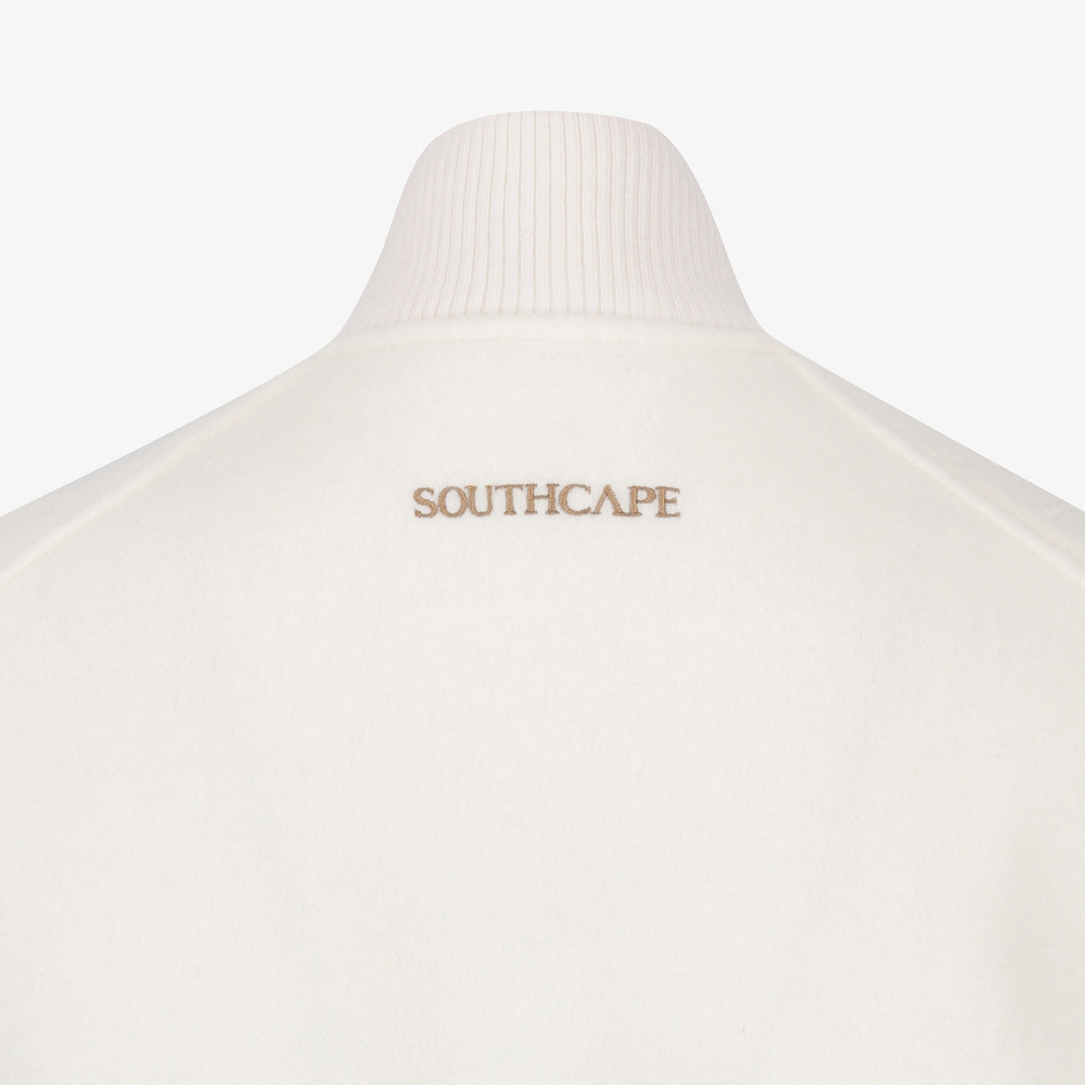 여성 사우스크로스 울 하이넥 집업 베스트_화이트