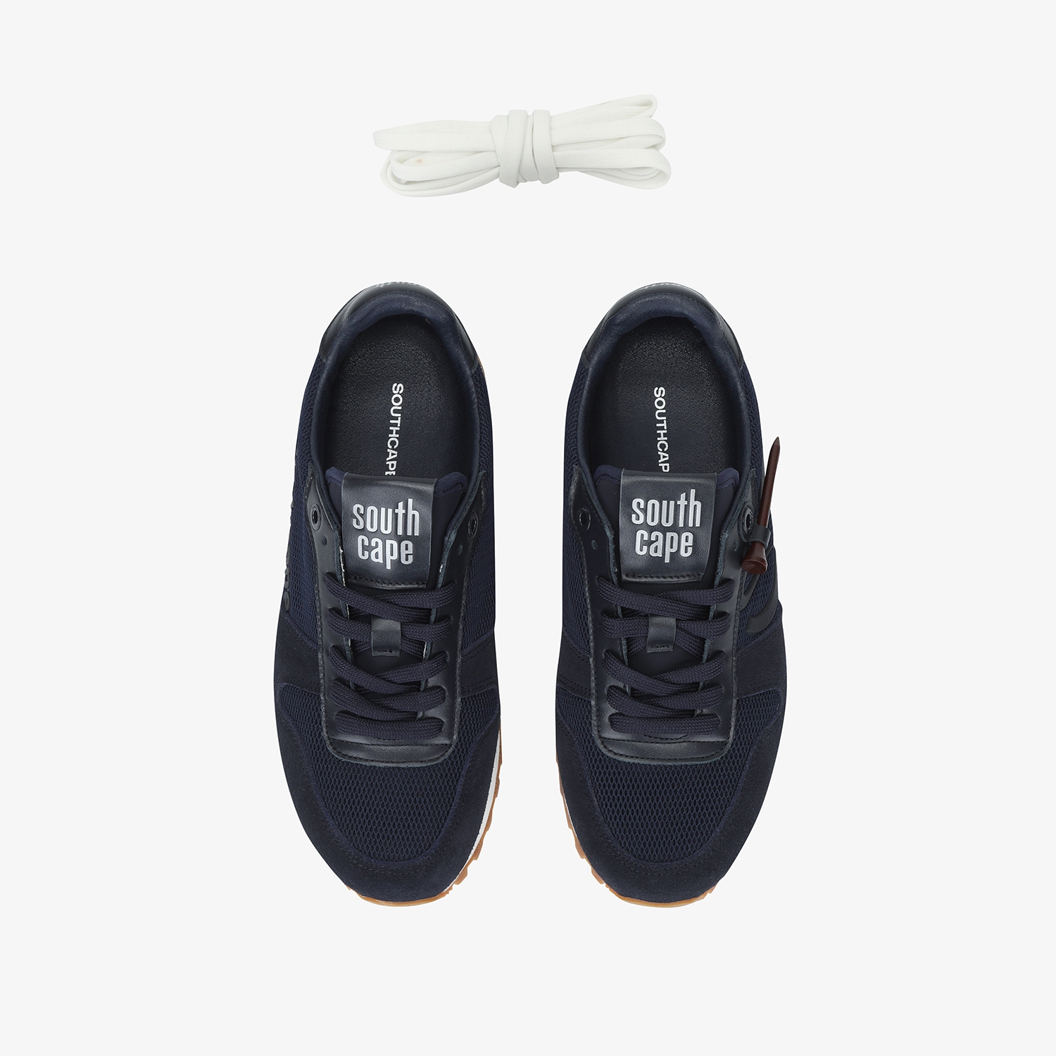 사우스케이프 여성 뉴 로고 배색 스파이크리스화_네이비