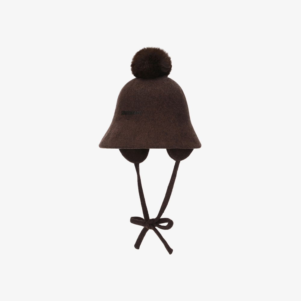 사우스케이프 여성 2-WAY 이어머프 울 버킷햇_다크 브라운