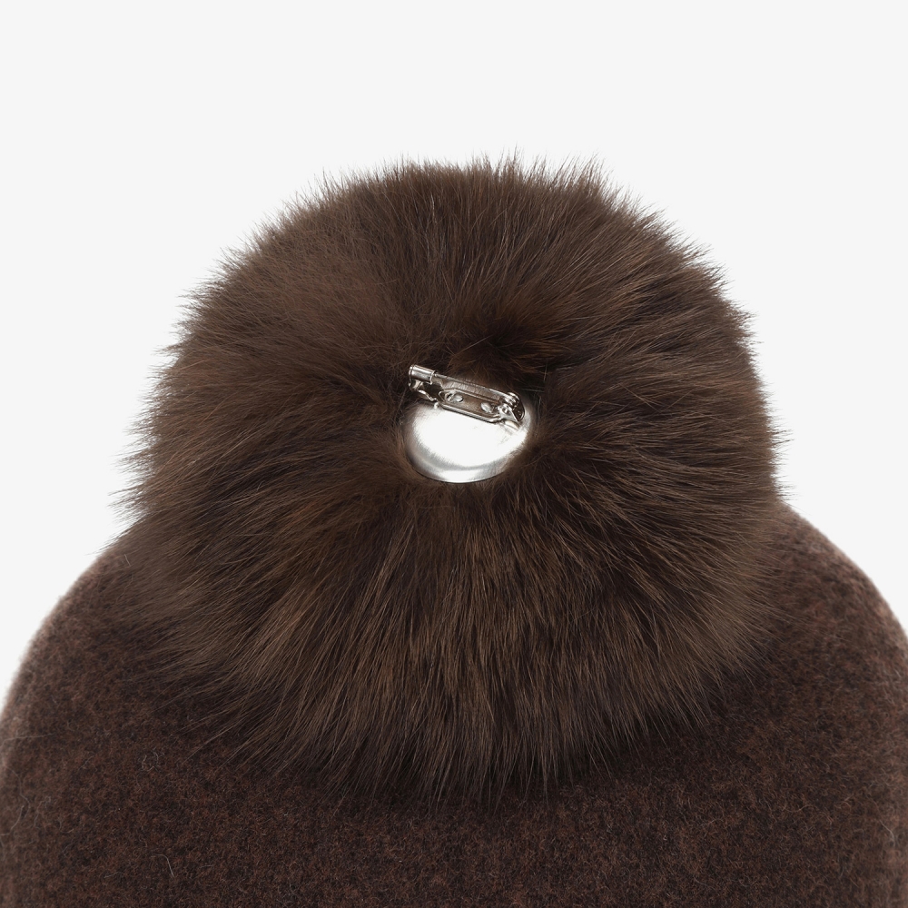 사우스케이프 여성 2-WAY 이어머프 울 버킷햇_다크 브라운