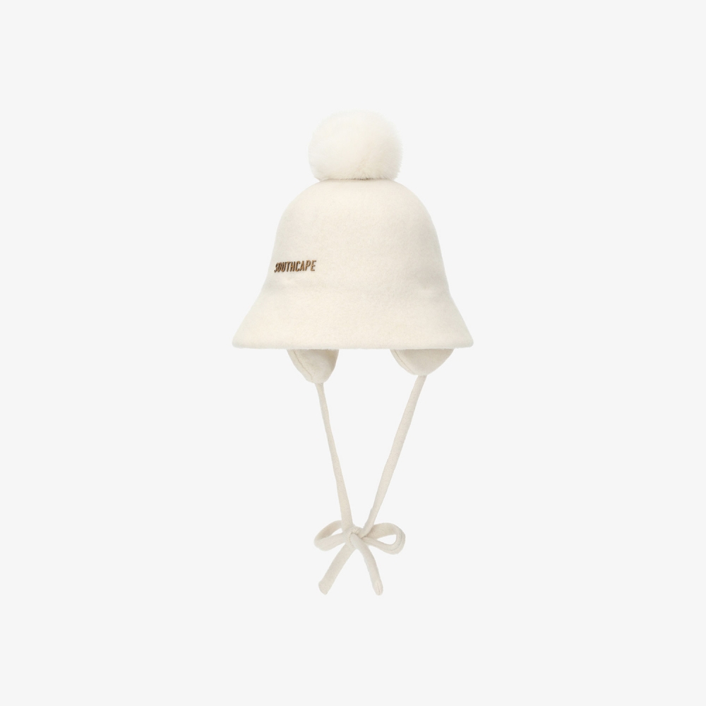 사우스케이프 여성 2-WAY 이어머프 울 버킷햇_아이보리