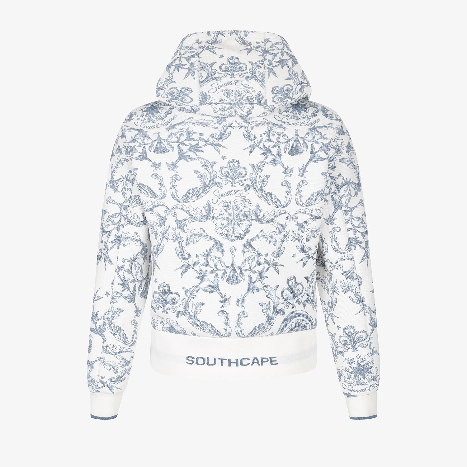 여성 사우스크로스 프린트 하이넥 후드 티셔츠_네이비