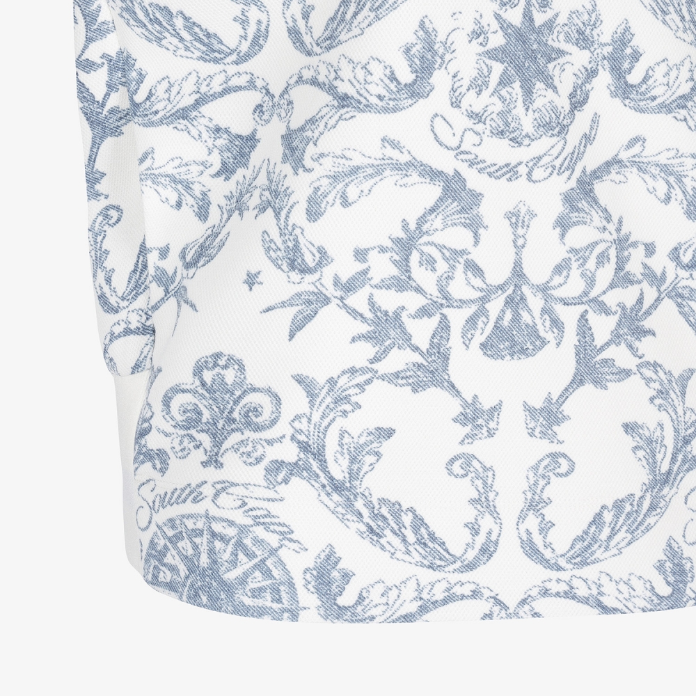 여성 사우스크로스 프린트 하이넥 후드 티셔츠_네이비