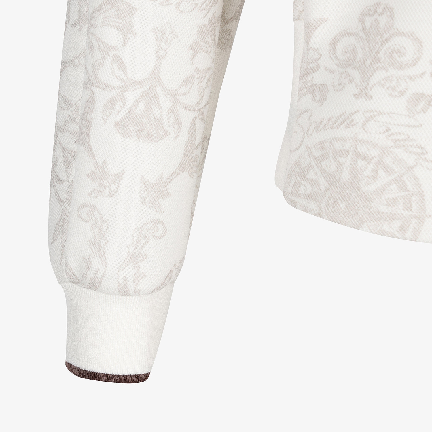 여성 사우스크로스 프린트 하이넥 후드 티셔츠_세피아