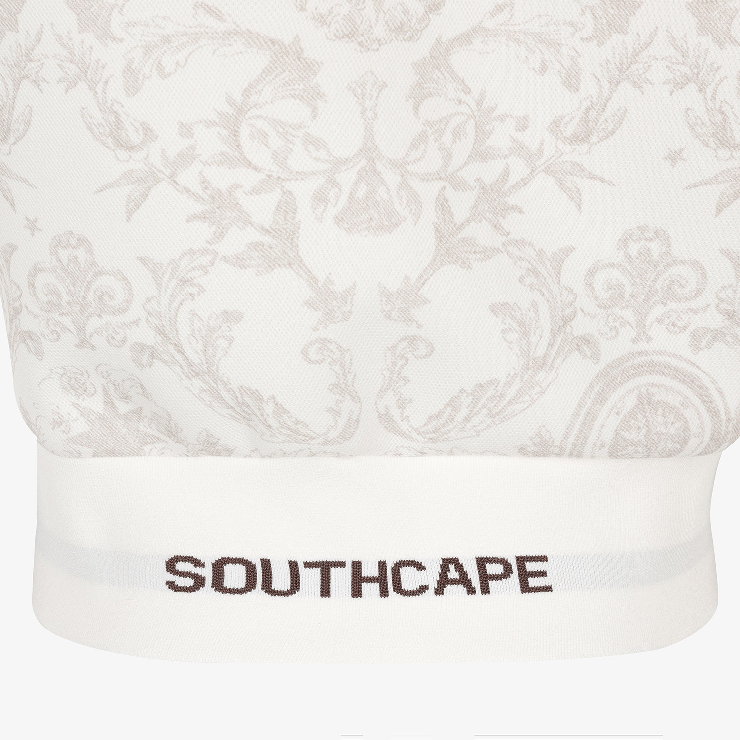 여성 사우스크로스 프린트 하이넥 후드 티셔츠_세피아