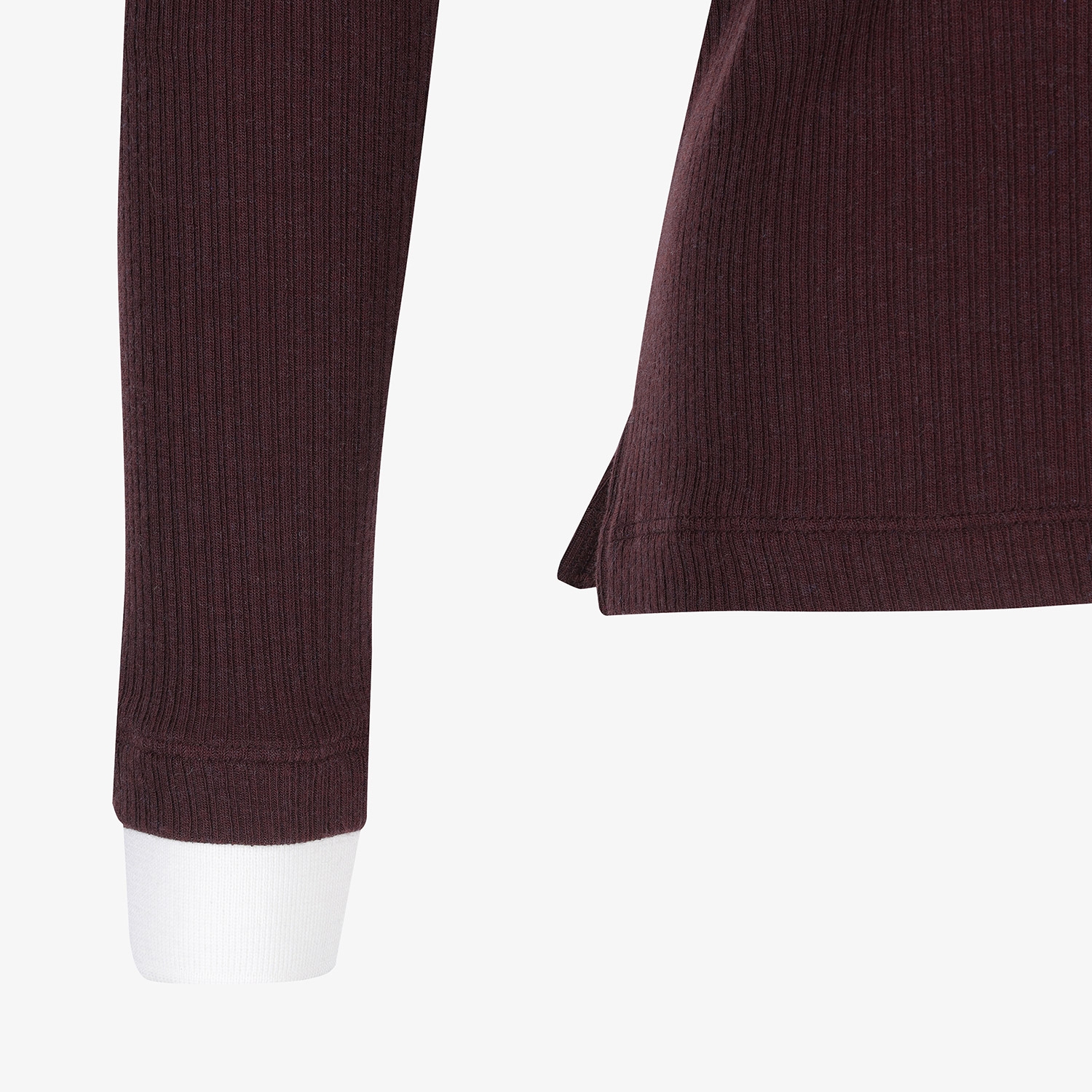 사우스케이프 여성 캐시미어 브이넥 레이어드 카라 티셔츠_브라운