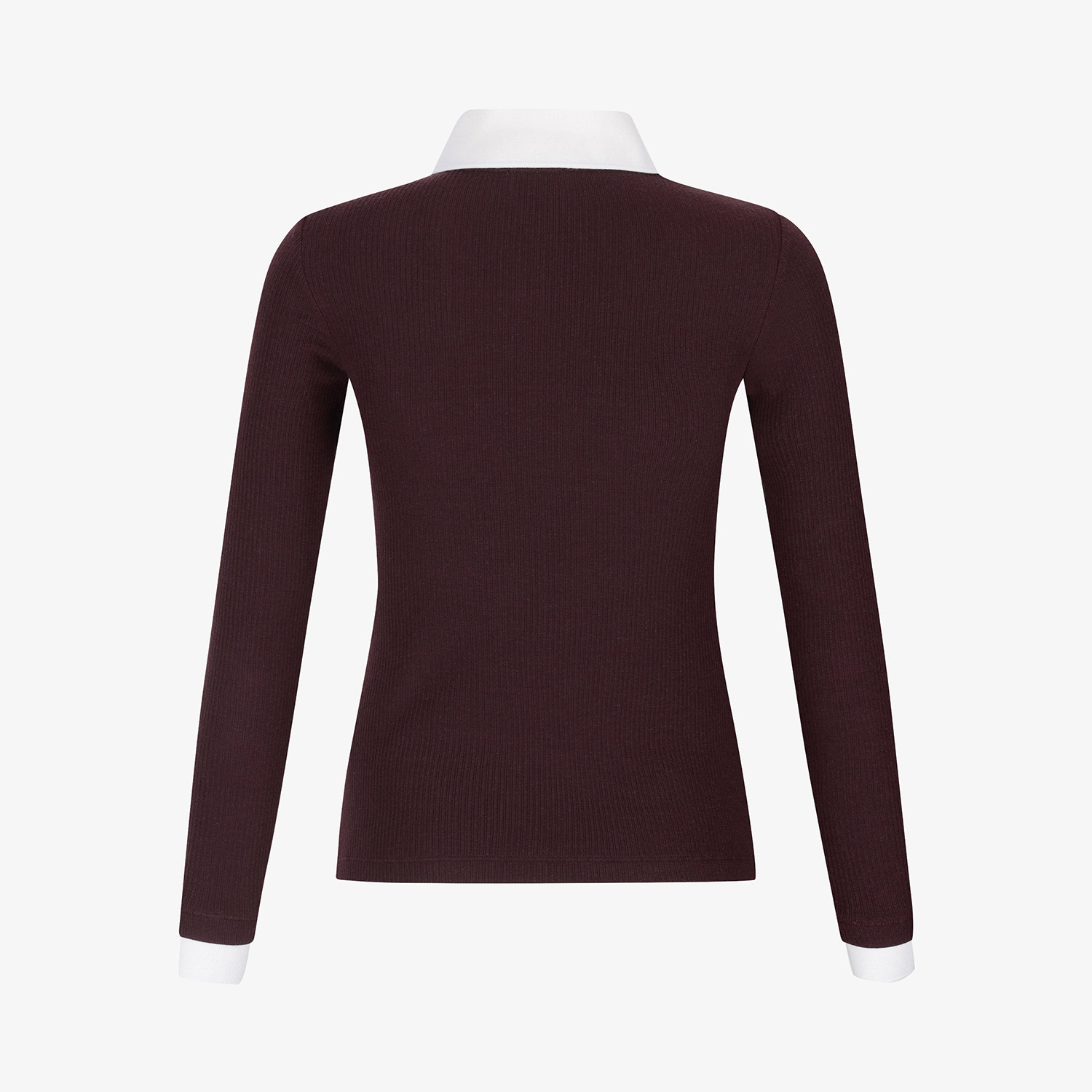 사우스케이프 여성 캐시미어 브이넥 레이어드 카라 티셔츠_브라운