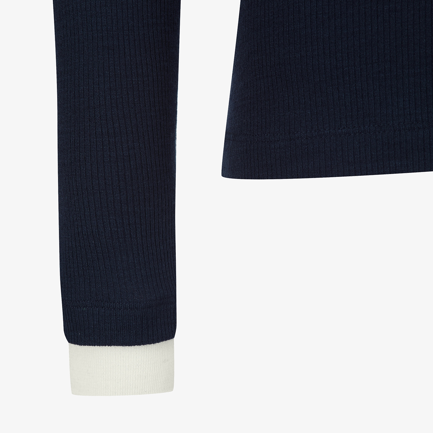 사우스케이프 여성 캐시미어 브이넥 레이어드 카라 티셔츠_네이비