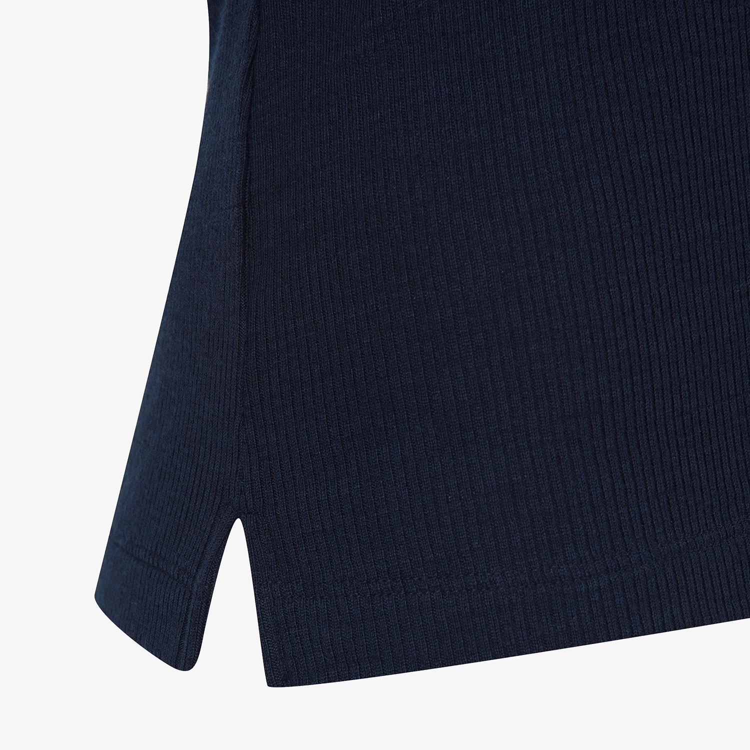 사우스케이프 여성 캐시미어 브이넥 레이어드 카라 티셔츠_네이비