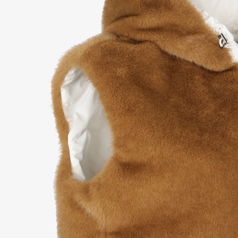 사우스케이프 여성 에센셜 리버시블 퍼 베스트_카멜