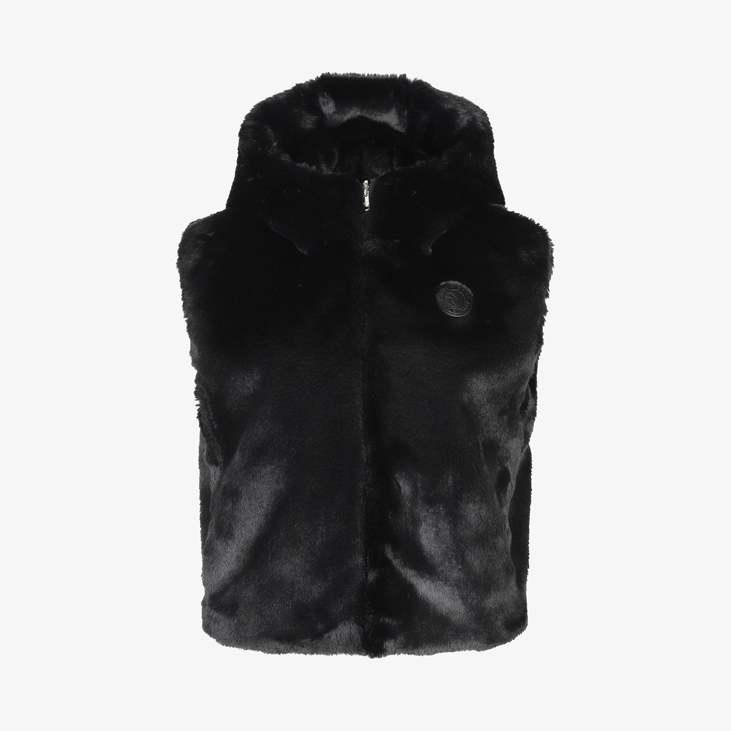 사우스케이프 여성 리버시블 퍼 후드 베스트_블랙