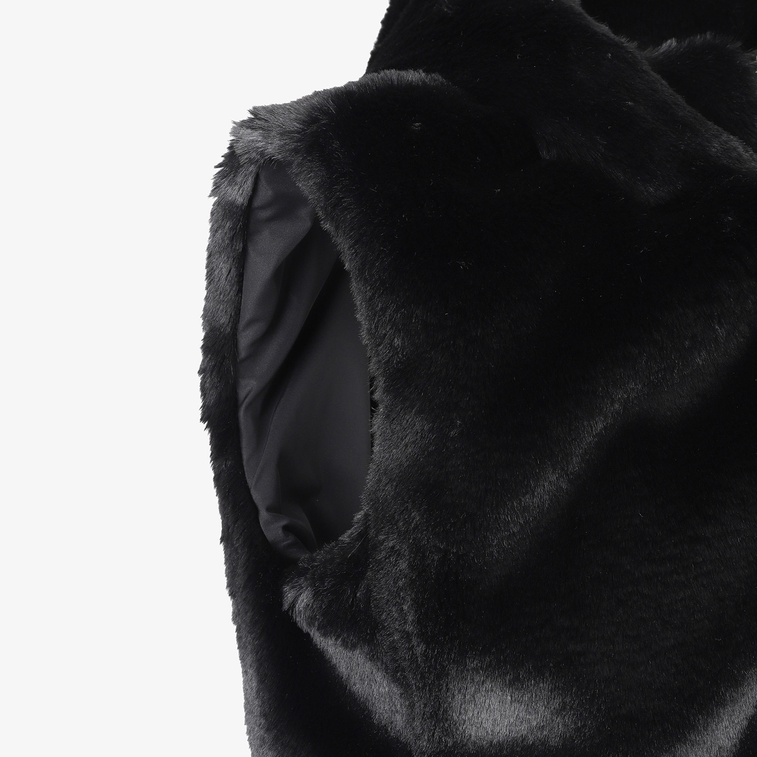 사우스케이프 여성 리버시블 퍼 후드 베스트_블랙