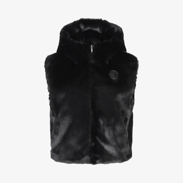 사우스케이프 여성 리버시블 퍼 후드 베스트_블랙