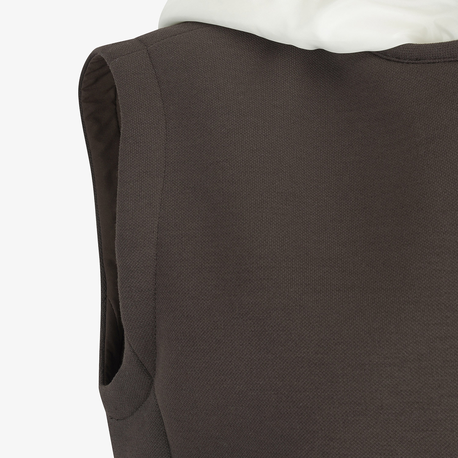 여성 사우스크로스 배색 후드 패딩 베스트_브라운