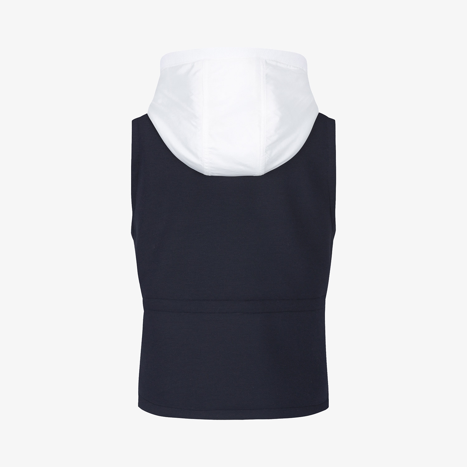 여성 사우스크로스 배색 후드 패딩 베스트_다크 네이비