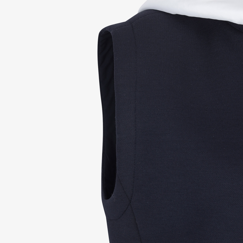 여성 사우스크로스 배색 후드 패딩 베스트_다크 네이비