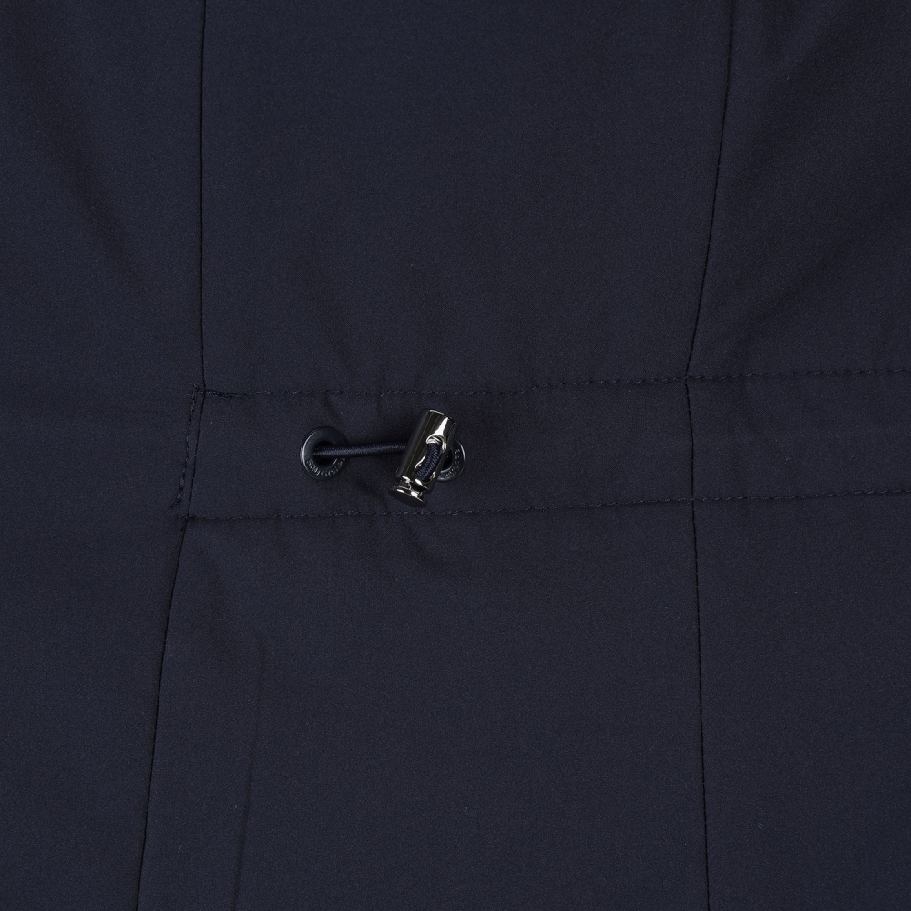 여성 사우스크로스 배색 후드 패딩 베스트_다크 네이비