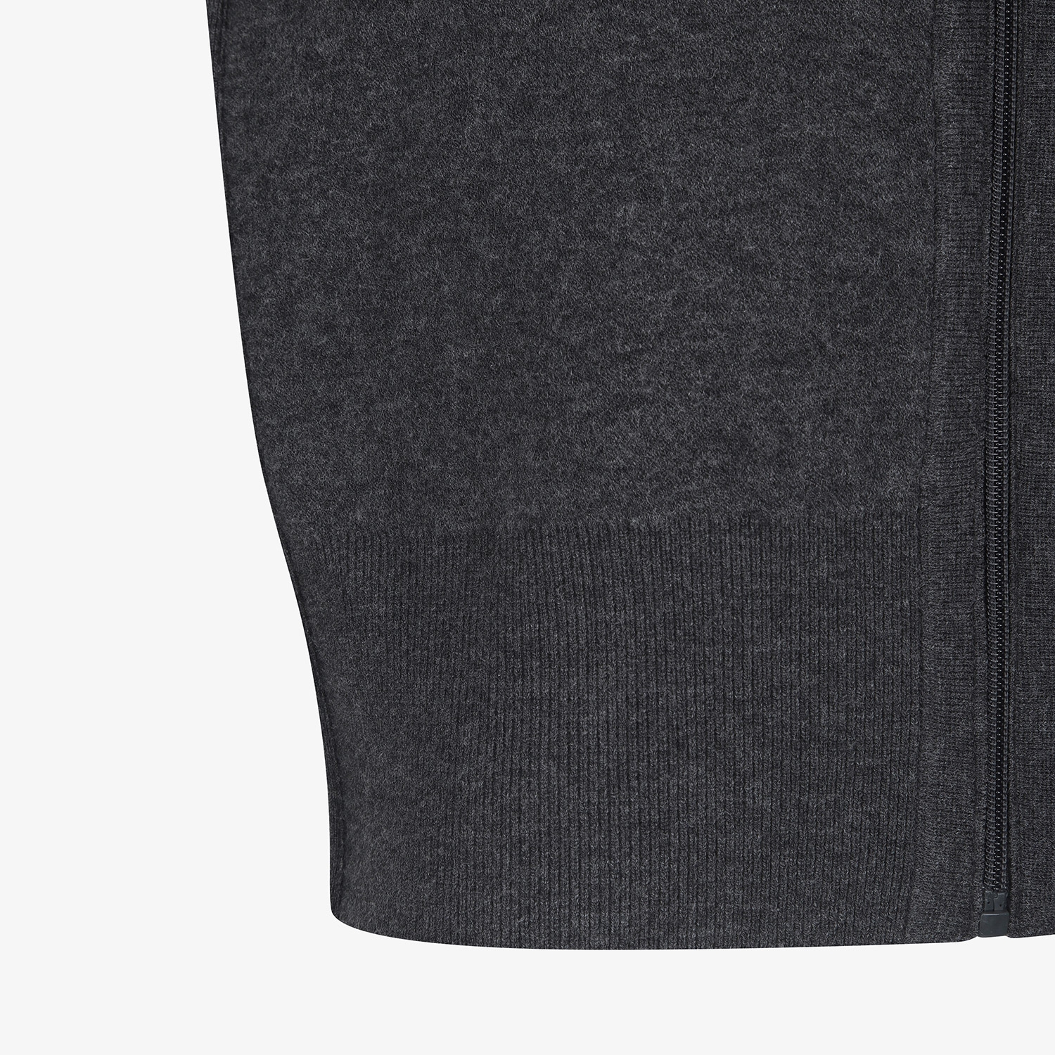 사우스케이프 여성 리버시블 하이넥 자카드 집업 니트_다크 그레이