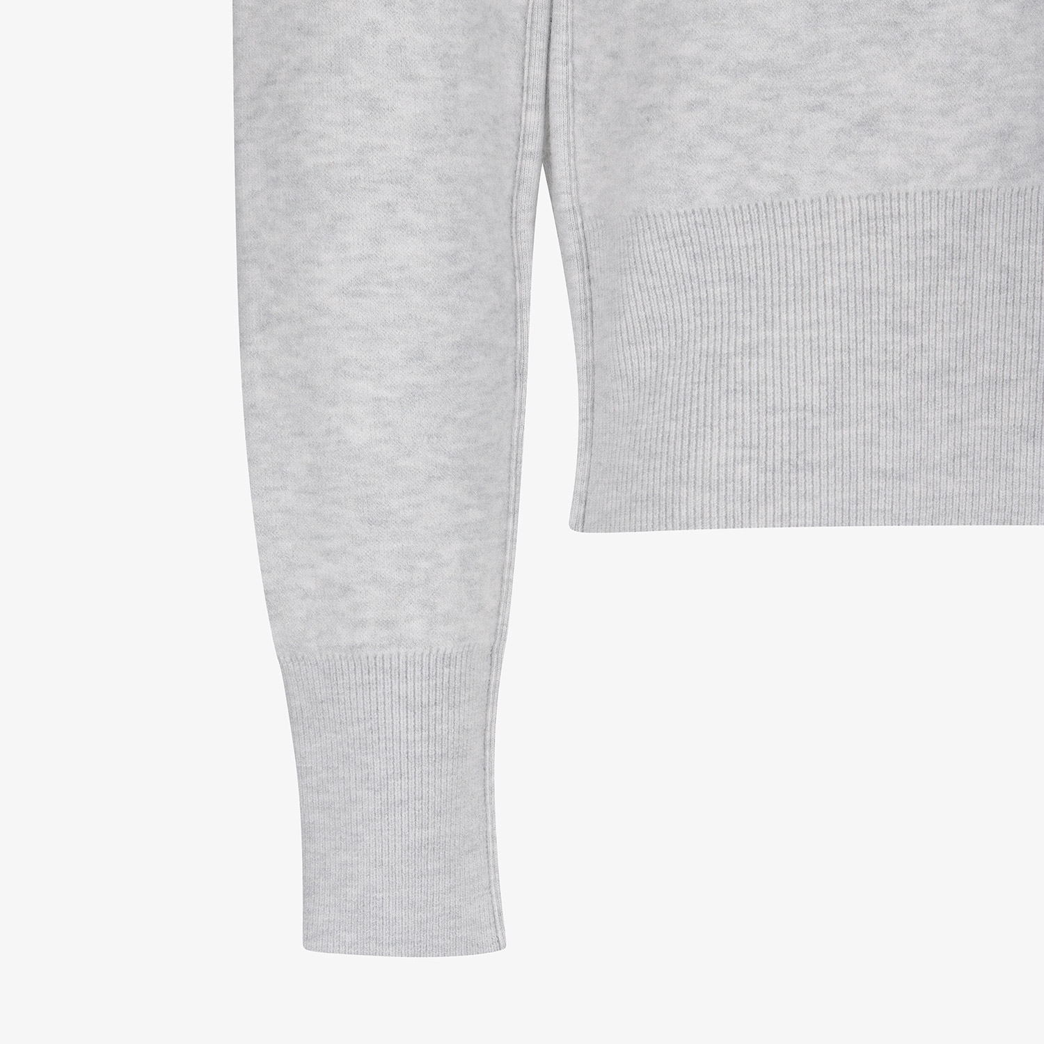 사우스케이프 여성 리버시블 하이넥 자카드 집업 니트_그레이