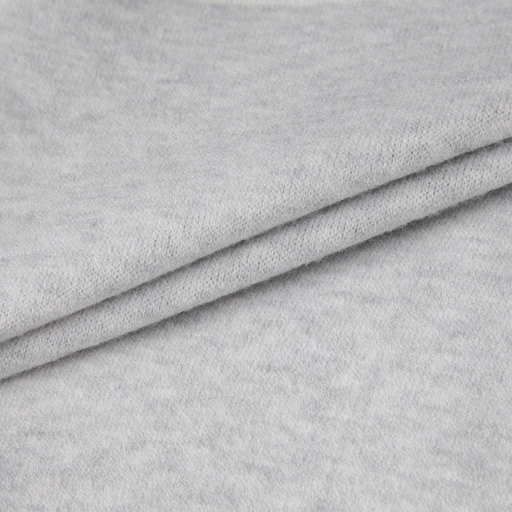 사우스케이프 여성 리버시블 하이넥 자카드 집업 니트_그레이