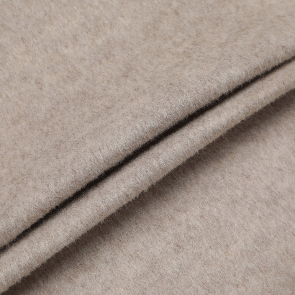 여성 사우스크로스 폭스퍼 카라 울 집업 자켓_베이지