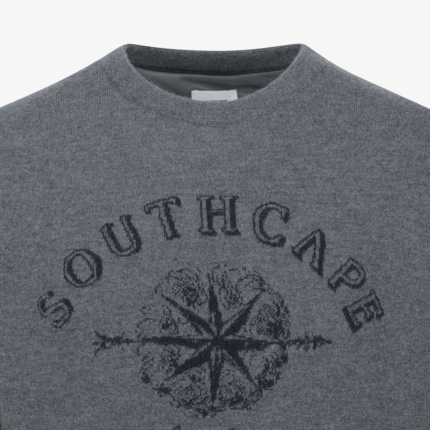 남성 사우스크로스 라운드넥 방풍 니트 풀오버_그레이