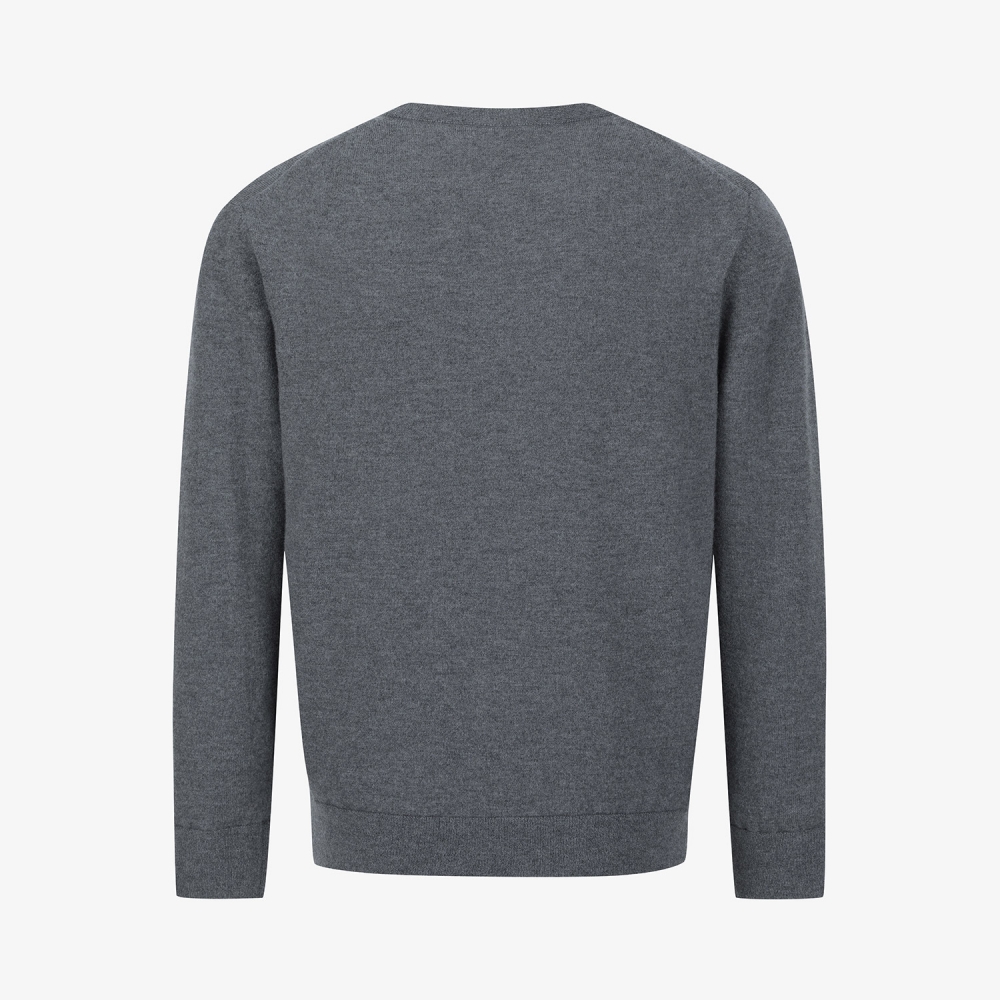 남성 사우스크로스 라운드넥 방풍 니트 풀오버_그레이