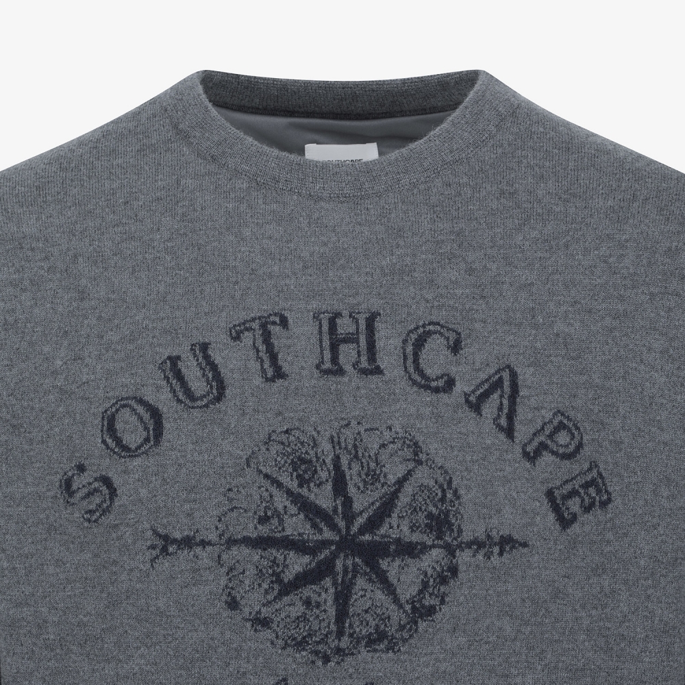 남성 사우스크로스 라운드넥 방풍 니트 풀오버_그레이