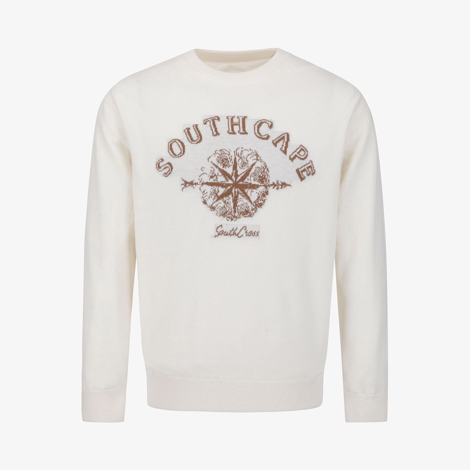 남성 사우스크로스 라운드넥 방풍 니트 풀오버_아이보리