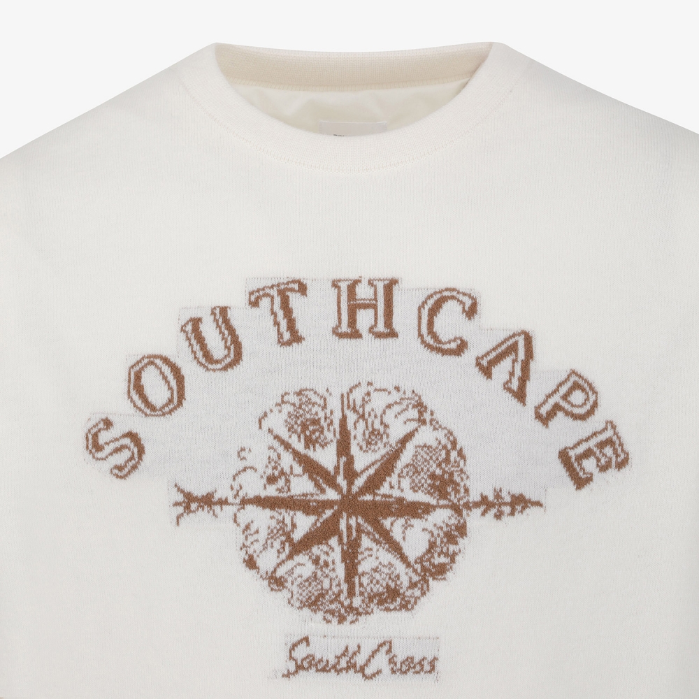 남성 사우스크로스 라운드넥 방풍 니트 풀오버_아이보리