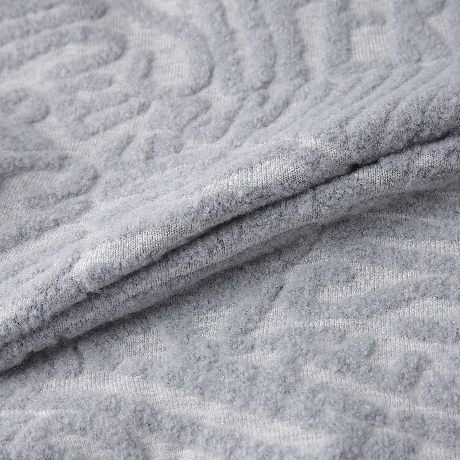 사우스케이프 남성 로고 패턴 부클 니트 집업 베스트_라이트 그레이