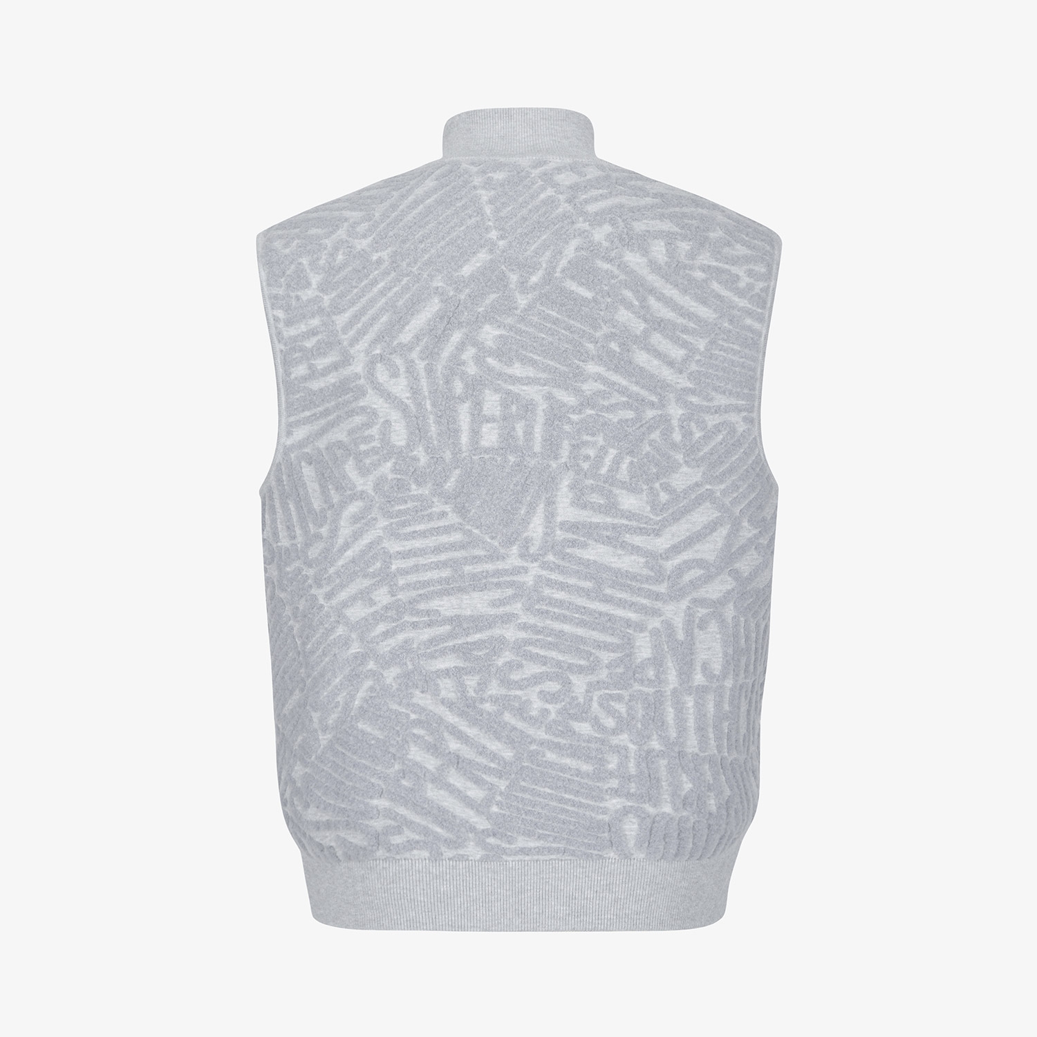 사우스케이프 남성 로고 패턴 부클 니트 집업 베스트_라이트 그레이